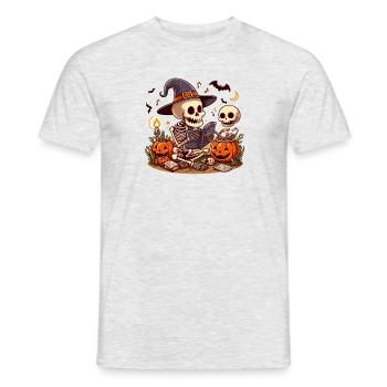Mr Os Spooky Halloween - Men's T-Shirt - heather grey - Front - AI Model Male 178 dark (178cm)
