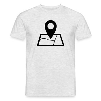 Navigation Maps GPS Coordinates Icon Sign - Men's T-Shirt - heather grey - Front - AI Model Male 178 dark (178cm)