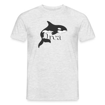 Orca Dream – Épaulard majestueux - T-shirt homme - gris chiné - Devant - AI Model Male 178 dark (178cm)