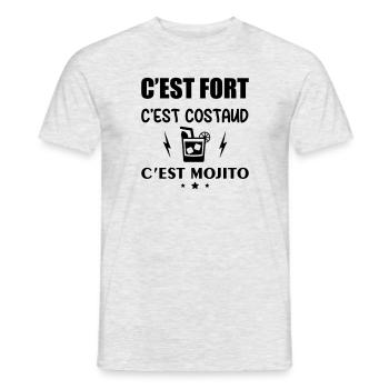C'est fort c'est costaud c'est mojito,apéro,alcool - T-shirt homme - gris chiné - Devant - AI Model Male 178 dark (178cm)