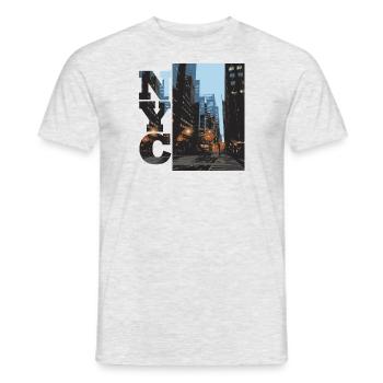Ville de New York - T-shirt homme - gris chiné - Devant - AI Model Male 178 dark (178cm)