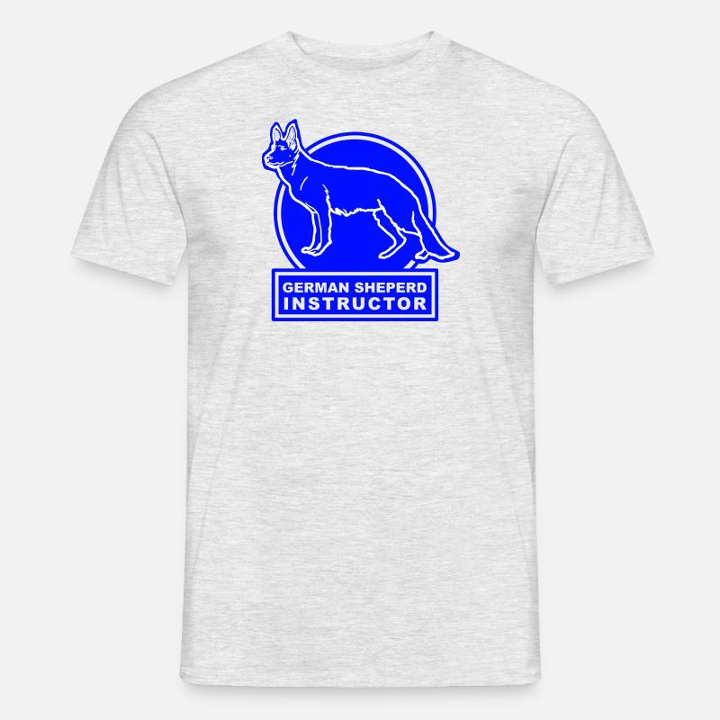 German Shepard Instructor blue - Männer T-Shirt - Grau meliert