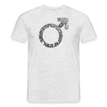 Manpower - Männer T-Shirt - Grau meliert - Vorne - AI Model Male 178 dark (178cm)