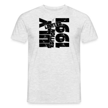 JULI 1991 LIMITIERTE AUFLAGE - Männer T-Shirt - Grau meliert - Vorne - AI Model Male 178 dark (178cm)