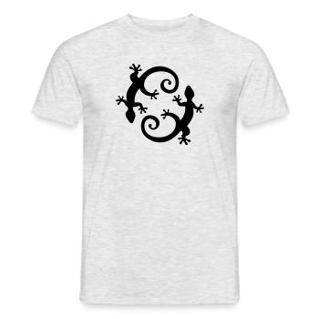 Gecko, Lézard, Bali, Indonésie, Mexique, surf - T-shirt homme - gris chiné - Devant - AI Model Male 178 dark (178cm)