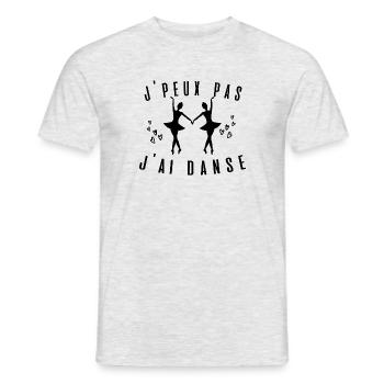 J peux pas j ai danse ballet idée cadeau tshirt - T-shirt homme - gris chiné - Devant - AI Model Male 178 dark (178cm)