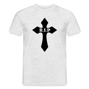 Cross RIP loss dear - Men's T-Shirt - heather grey - Front - AI Model Male 178 dark (178cm)