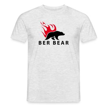 FlammenBär Schwarz-Rot - Männer T-Shirt - Grau meliert - Vorne - AI Model Male 178 dark (178cm)