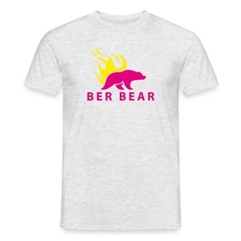 FlammenBär Rosa-Gelb - Männer T-Shirt - Grau meliert - Vorne - AI Model Male 178 dark (178cm)