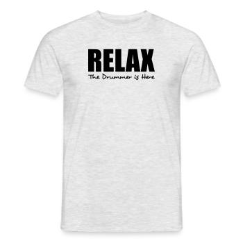 relax the drummer is here - Männer T-Shirt - Grau meliert - Vorne - AI Model Male 178 dark (178cm)