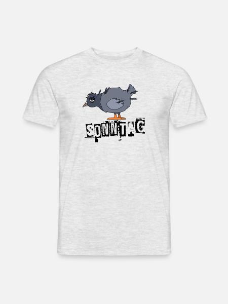 Lustige Taube am Sonntag - Männer T-Shirt - Grau meliert