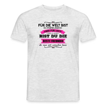 Partnerlook Beste Freundinnen - Männer T-Shirt - Grau meliert - Vorne - AI Model Male 178 dark (178cm)
