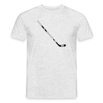 Bâtons de hockey sur glace - T-shirt homme - gris chiné - Devant - AI Model Male 178 dark (178cm)