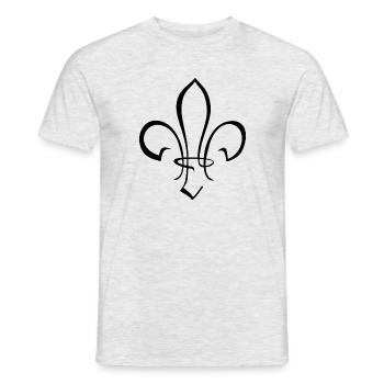 fleur de lis - Men's T-Shirt - heather grey - Front - AI Model Male 178 dark (178cm)