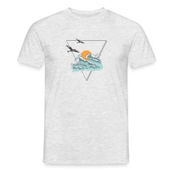 ola - Camiseta hombre - gris jaspeado - delante - AI Model Male 178 dark (178cm)