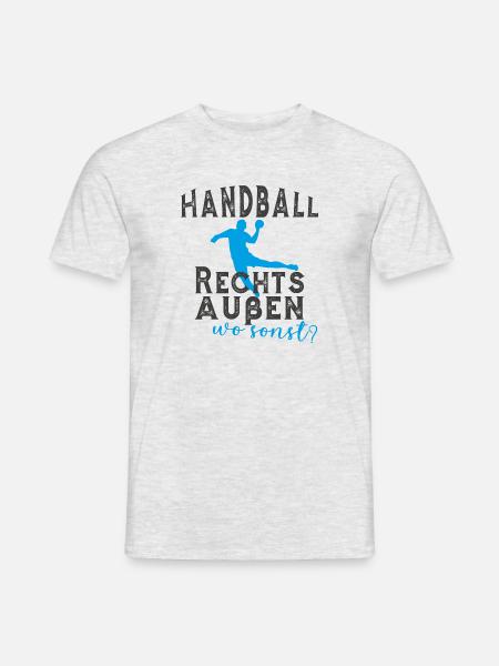 Handball Rechtsaußen - Männer T-Shirt - Grau meliert