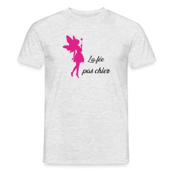La fée pas chier - T-shirt homme - gris chiné - Devant - AI Model Male 178 dark (178cm)