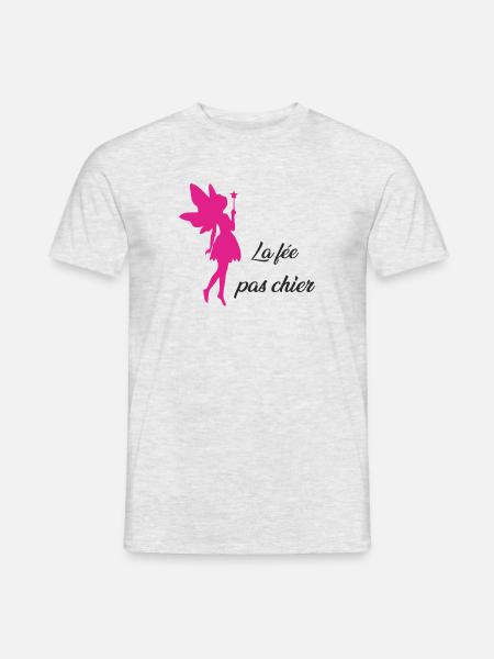 La fée pas chier - T-shirt homme - gris chiné