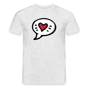 Hab dich lieb - Love you - Sprechblase mit Herz - Männer T-Shirt - Grau meliert - Vorne - AI Model Male 178 dark (178cm)
