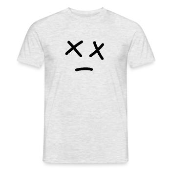 Smiley traurig X( - Männer T-Shirt - Grau meliert - Vorne - AI Model Male 178 dark (178cm)