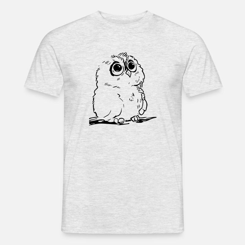 Niedliche Eule - Männer T-Shirt - Grau meliert