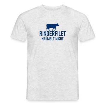 Rinderfilet krümelt nicht- Grillen - Fleisch - Männer T-Shirt - Grau meliert - Vorne - AI Model Male 178 dark (178cm)