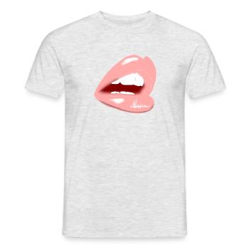 Gros bisou - T-shirt homme - gris chiné - Devant - AI Model Male 178 dark (178cm)