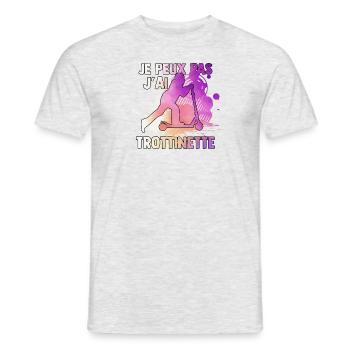 je peux j'ai trottinette watercolor - T-shirt homme - gris chiné - Devant - AI Model Male 178 dark (178cm)
