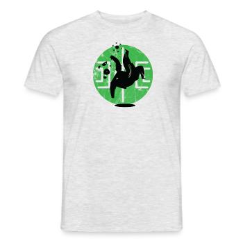 Fussball Panda - Männer T-Shirt - Grau meliert - Vorne - AI Model Male 178 dark (178cm)