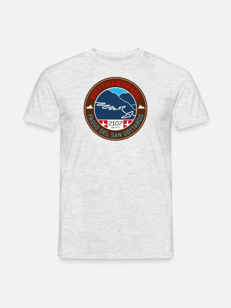 Gotthardpass | Passo del San Gottardo | V1 - Männer T-Shirt - Grau meliert