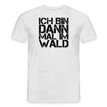 Ich bin dann mal im Wald - Männer T-Shirt - Grau meliert - Vorne - AI Model Male 178 dark (178cm)