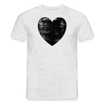 Schwarzes Herz - Männer T-Shirt - Grau meliert - Vorne - AI Model Male 178 dark (178cm)