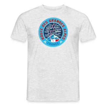 Route des Grandes Alpes V3 - Männer T-Shirt - Grau meliert - Vorne - AI Model Male 178 dark (178cm)