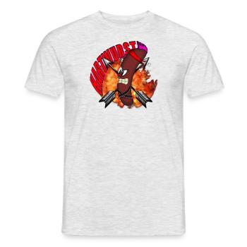 Hard cured sausage - Men's T-Shirt - heather grey - Front - AI Model Male 178 dark (178cm)