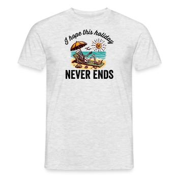 I hope this holiday never ends Eternal Beach Vibes - Men's T-Shirt - heather grey - Front - AI Model Male 178 dark (178cm)