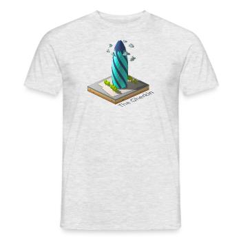 Geometric low poly The Gherkin - Men's T-Shirt - heather grey - Front - AI Model Male 178 dark (178cm)