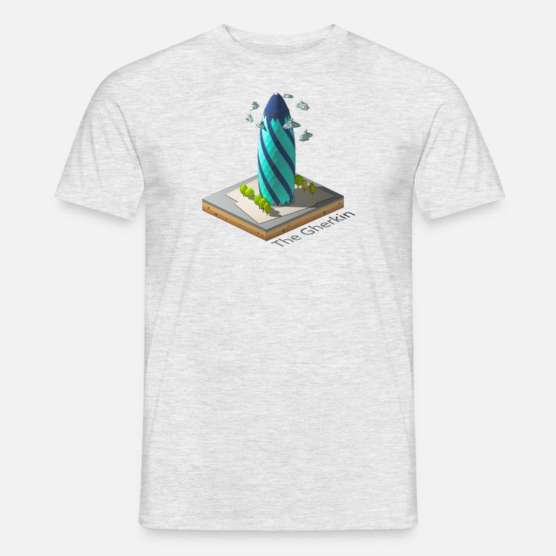 Geometrisches Low-Poly Die Gurke - Männer T-Shirt - Grau meliert