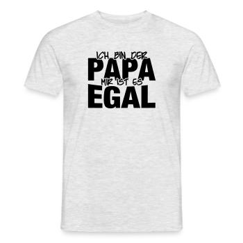 Ich bin der Papa, mir ist es egal. - Männer T-Shirt - Grau meliert - Vorne - AI Model Male 178 dark (178cm)