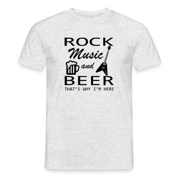 Rock Musik Rock and Roll - T-shirt homme - gris chiné - Devant - AI Model Male 178 dark (178cm)