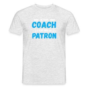 Je suis coach - cadeau coach humour - coach Shirt - T-shirt homme - gris chiné - Devant - AI Model Male 178 dark (178cm)