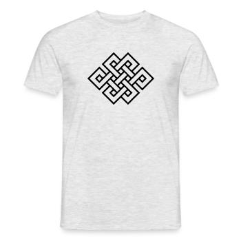 Tibetan endless knot, eternal, infinity, celtic - Men's T-Shirt - heather grey - Front - AI Model Male 178 dark (178cm)