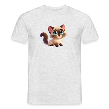 Siamese 20 - Men's T-Shirt - heather grey - Front - AI Model Male 178 dark (178cm)