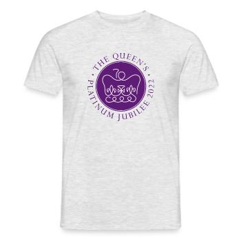 Queen 70th Anniversary of the Throne 2022 70 Years platinum - Men's T-Shirt - heather grey - Front - AI Model Male 178 dark (178cm)