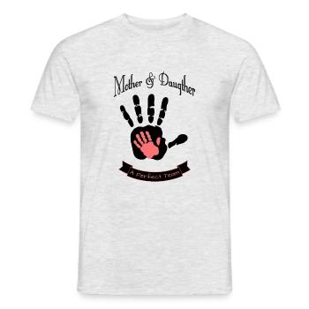 Mother and Daugther, Mutter und Tocher - Männer T-Shirt - Grau meliert - Vorne - AI Model Male 178 dark (178cm)