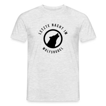 Letzte Nacht im Wolfsrudel | Poltern | JGA | Stag - Männer T-Shirt - Grau meliert - Vorne - AI Model Male 178 dark (178cm)