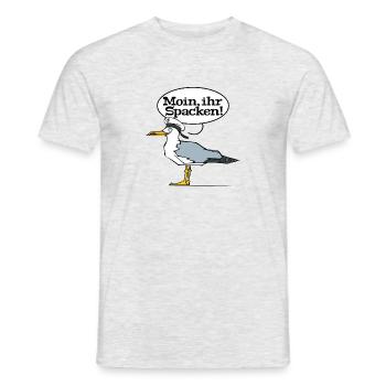 Norddeutsch Norden Möwe Hamburg Moin Spacken - Männer T-Shirt - Grau meliert - Vorne - AI Model Male 178 dark (178cm)