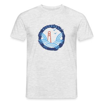 Niechorze - phare - T-shirt homme - gris chiné - Devant - AI Model Male 178 dark (178cm)