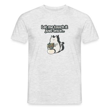 Curious, crazy cat - Men's T-Shirt - heather grey - Front - AI Model Male 178 dark (178cm)