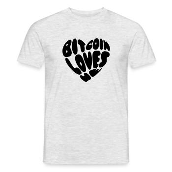 Bitcoin Loves Me - Men's T-Shirt - heather grey - Front - AI Model Male 178 dark (178cm)