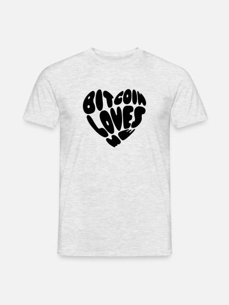 Bitcoin Loves Me - Men's T-Shirt - heather grey